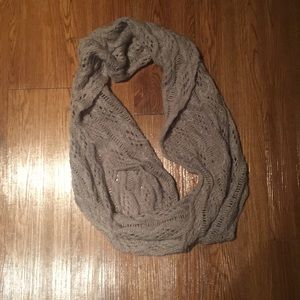 Gray Knit Infinity Scarf